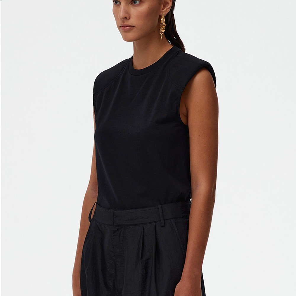 Tibi Padded Sleeveless Tank Size S Black